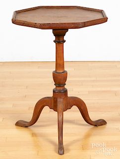 Pine and cherry dish top candlestand