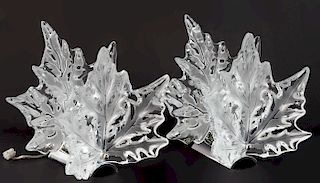 Pair of Lalique Champs-Elysees Crystal Sconces