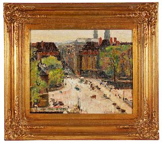 Arthur Fillon Oil Painting 'Paris Street'