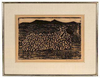 Milton Avery 'Sheep' Woodcut 1954