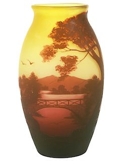 Arsall Cameo Art Glass Vase