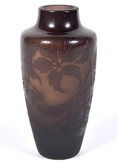 D'argental French Cameo Art Glass Vase