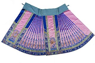 Chinese Silk Embroidered Qing Dynasty Skirt