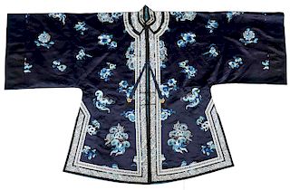 Chinese Embroidered Silk Lady's 'Butterfly' Robe