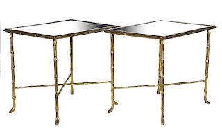 Pr. Maison Jansen Style Bamboo Bronze Tables
