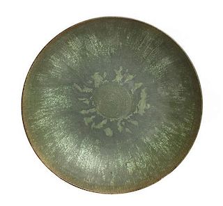 An Otto and Gertrude Natzler Pottery Bowl, Diameter 11 inches.