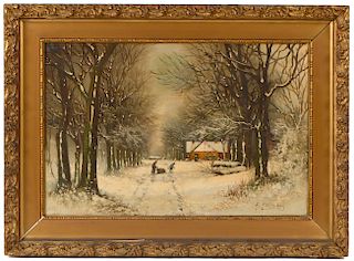 Winter Landscape Oil on Canvas Signed