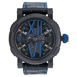 ROMAIN JEROME STEAMPUNK AUTO COLOURS BLUE N° 39 / 99 REF. RJTAUSP005 wristwatch.