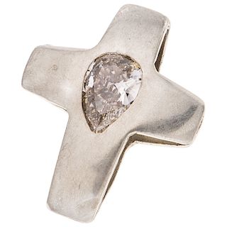 A diamond sterling silver cross pendant.