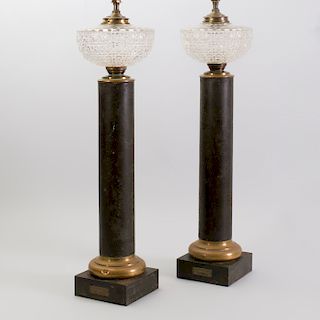 Pair of French Tôle Oil Lamps, Toulouse