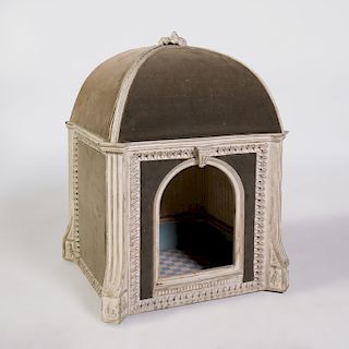 Louis XVI Style Grey Painted Dog Bed
