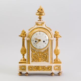 Fine Louis XVI Ormolu-Mounted Marble Mantle Clock