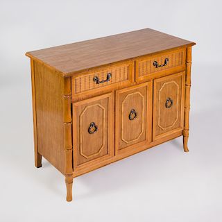 Modern Faux Bamboo Side Cabinet