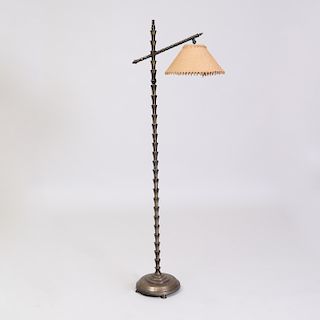 Modern Bronze Faux Bamboo Floor Lamp