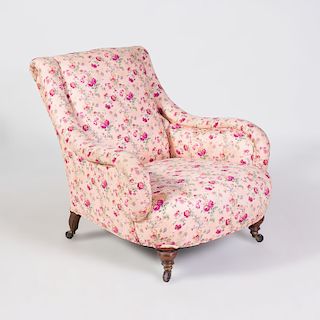 Victorian Mahogany Upholstered Club Chair