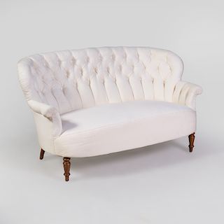 Victorian Tufted Muslin Upholstered Sofa