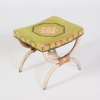 Empire Painted and Parcel-Gilt Tabouret