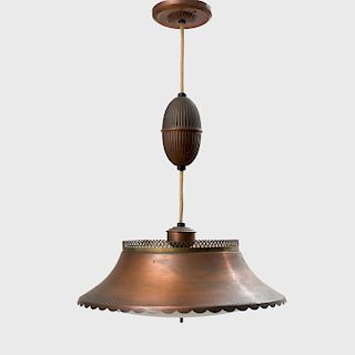 Small Copper and Brass Extension Light Fixture