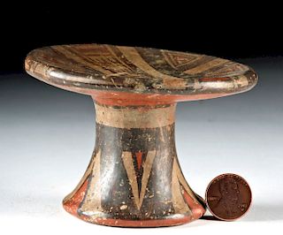 Miniature Cocle Pottery 'Frutera' Pedestal Dish