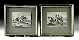 Pair 1790 Framed Original G. Rugendas Etchings