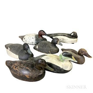 Seven Carved and Painted Wood Decoys
