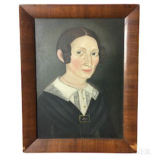 Framed Prior School Oil on Board Portrait of a Woman