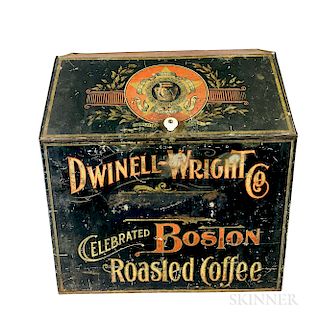 Dwinell-Wright Co. Painted Tin Coffee Bin