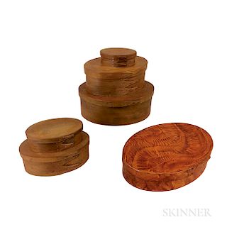 Six Contemporary Shaker Oval Boxes