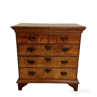 Queen Anne Tiger Maple Chest of Drawers