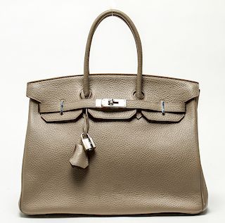 Hermès 35cm Étain Togo Leather Birkin Bag