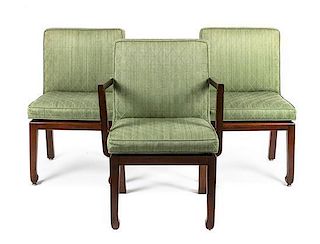 A Set of Ten American Teak Chairs, Height 33 x width 19 1/2 x depth 22 inches.