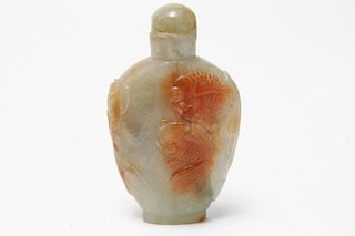 Chinese Three-Color Jade Snuff Bottle