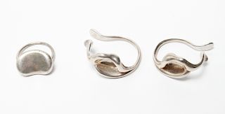 Tiffany Elsa Peretti Sterling Ring & Pr Earrings