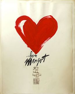 Michaele Vollbracht "Red Heart" Acrylic on Paper