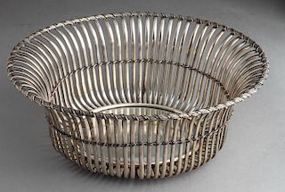Portuguese Silver Jardiniere Basket Centerpiece