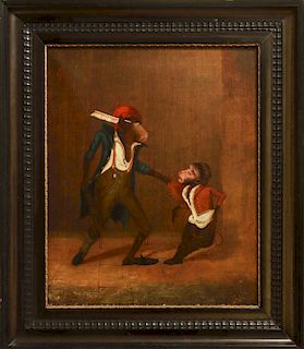 J. Birkin Monkey Scene Oil on Canvas18th / 19th C.