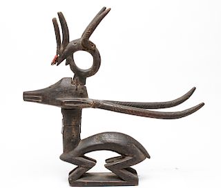 African Bambara Antelope Carved Wood Antique