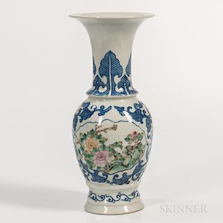 Blue and White Famille Rose Vase