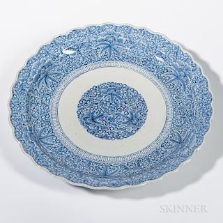 Large Blue and White Imari Porcelain Charger