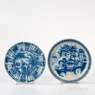 Two Export Blue and White Dishes