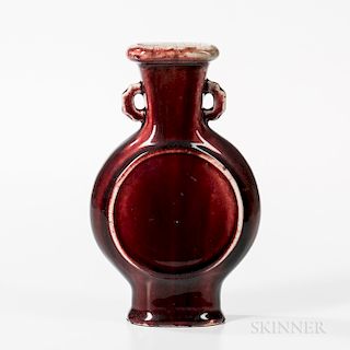 Flambe-glazed Flask Vase