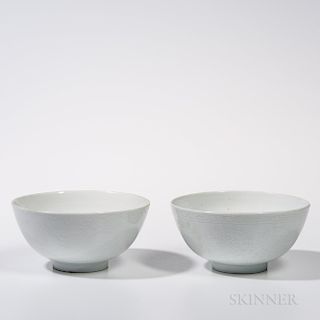 Two White-glazed Bowls