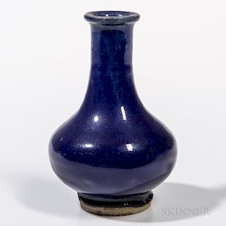 Small Blue-glazed Stoneware Vase