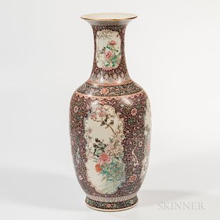 Tall Polychrome Enameled Vase