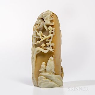 Soapstone Carving of a Craggy Mountain