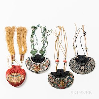 Three Embroidered Purses and an Aromatic Pouch