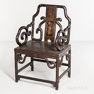 Lacquered Chinoiserie Armchair