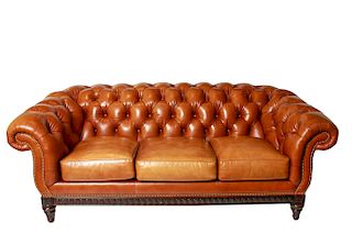 Chesterfield Tufted Leather Sofa