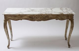 George II Manner Silver-Gilt Console Wood Marble