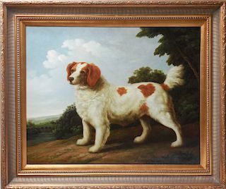 Signed Shipley Portrait of Dog, 20th C. Oil